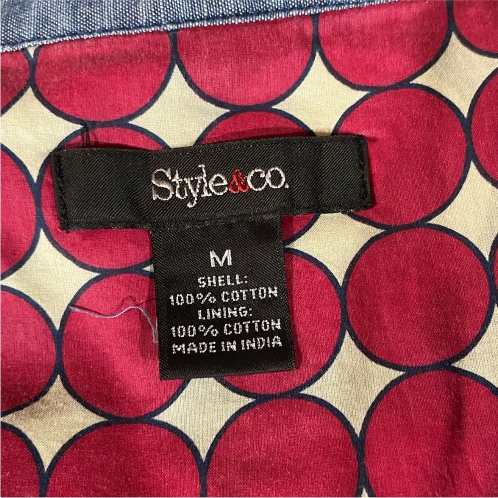 Style‎ & Co Chambray Ruffle Hem Jacket - Picture 9 of 10